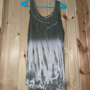 Green and White Tank